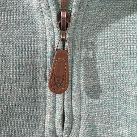 Oxford Golf Vest Mens L Blue 1/4 Zip Pullover Cotton Blend Outdoor Casual Preppy - Picture 9 of 14
